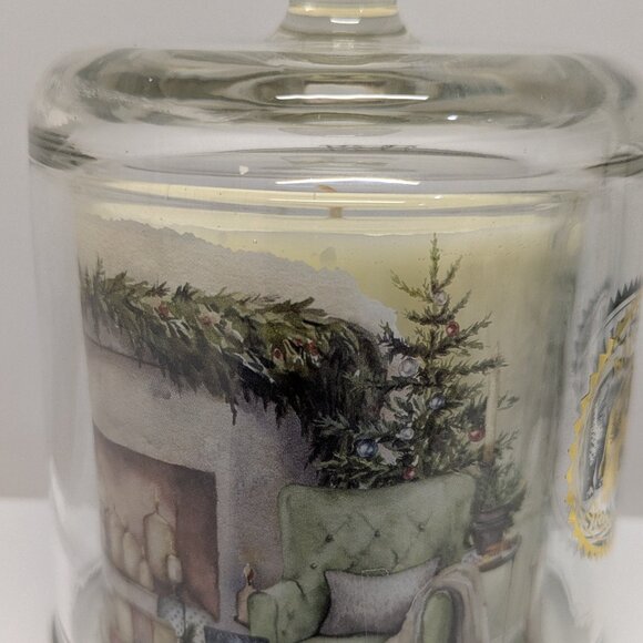 NEW! Michel Design Works Christmas by the Hearth Glass Cloche Candle 5.8oz/164g - Picture 5 of 9